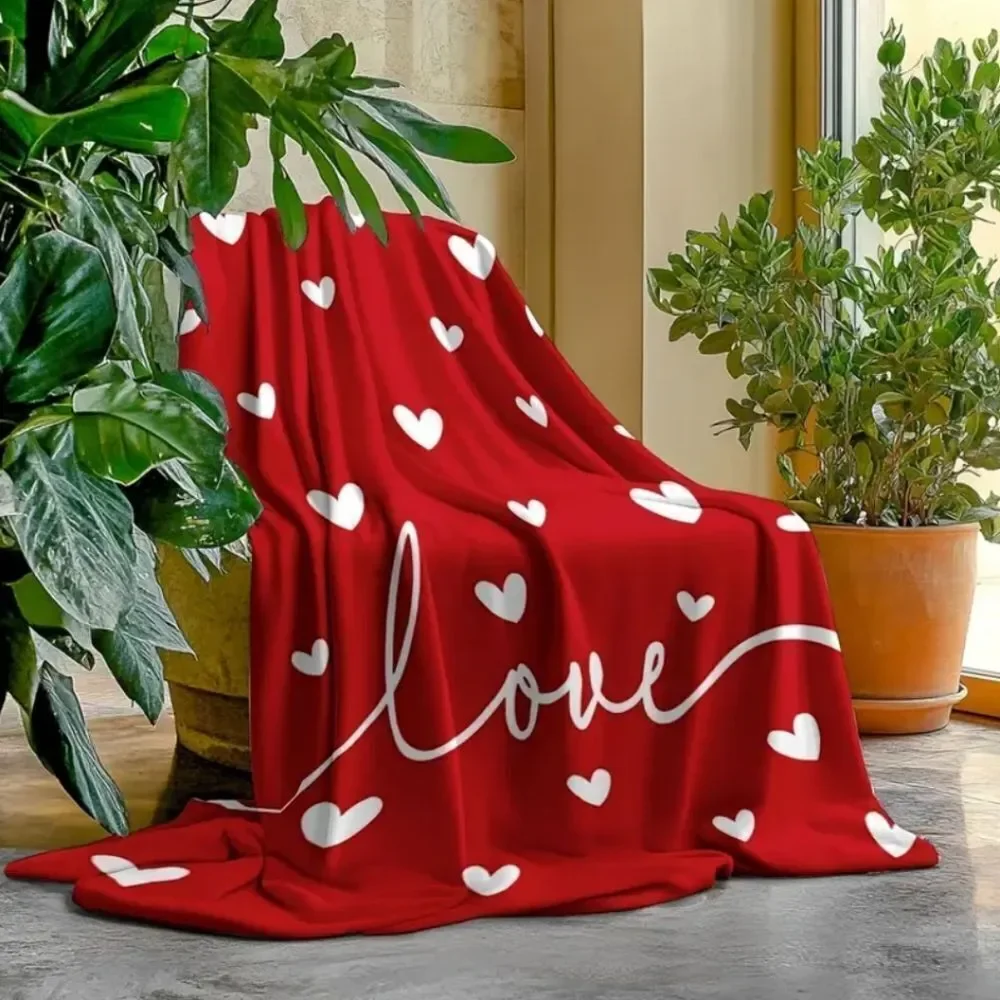 Valentines Day Love Heart Lightweight Fleece Blanket - 50
